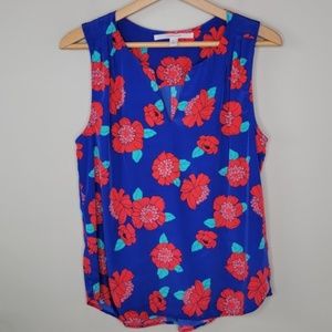 Stitch Fix 41 Hawthorn | Blue & Red Floral Sleeveless Blouse